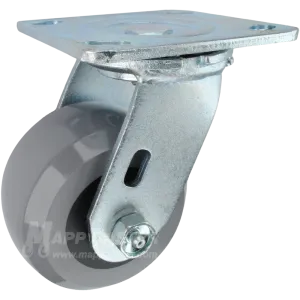 4" x 2" Solid Polyurethane Elastomer Wheel Swivel Caster - 1,000 Lbs Capacity