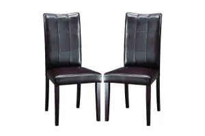 Baxton Studio Eden Dark Brown Dining Chair in Set of 2