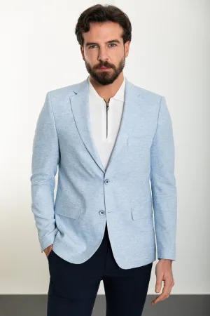 Bojoni Torretta Slim Fit Ice Blue Blazer