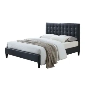 Callan Queen Bed, 2-Tone Gray Faux Leather