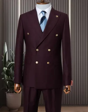 Classic Brown Double Breasted Suit