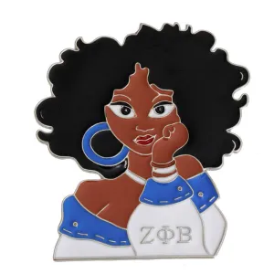 Curly Hair Woman Pin