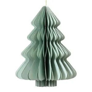 Decoris 15cm Mint Green Paper Tree Hanging Decoration