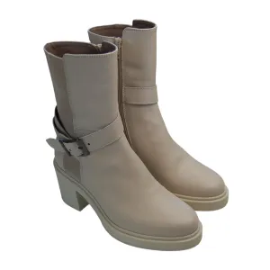 DL Sport Buckle Leather Boot Ivory