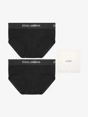 Dolce & Gabbana Boys Briefs Set (2 Pack) in Black