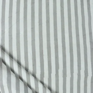 Grey Stripes Hand Block Printed Soft Cotton Fabric