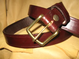 Heavy Harness Scored-Edges Leather Belt