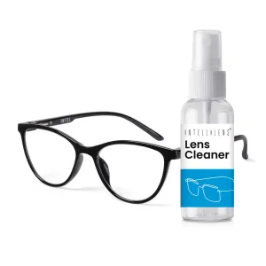 Intellilens® Cat Blue Cut Computer Glasses for Eye Protection with Lens Cleaner Solution for Spectacles | Zero Power, Anti Glare & Blue Light Filter Glasses | UV Protection Specs for Men & Women