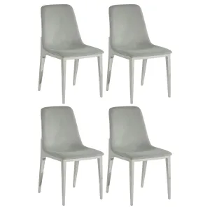 Irene Upholstered Side Chairs Light Grey and Chrome (Set of 4)