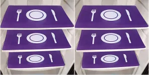 Kuber Industries Plate Design PVC 6 Pieces Fridge Mats (Purple) - CTKTC21861