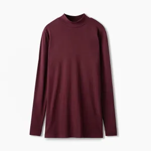 Modal Mockneck Tee IN: Burgundy