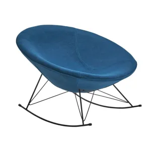 Ozzy Round Rocking Chair - Petrol Blue