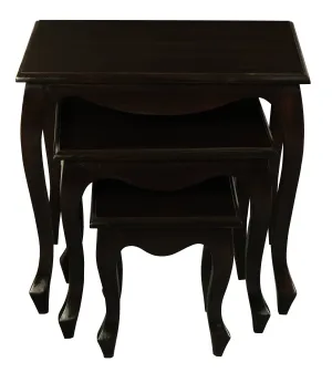 Queen Anne Nesting Table - Set of 3 (Chocolate)