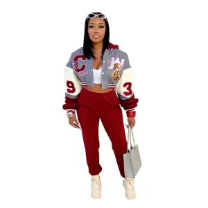 Varsity Printed Pants Set