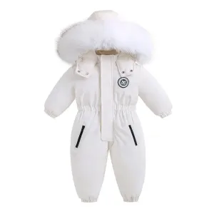 -30 degree Winter Ski Suit Plus Velvet Baby Jumpsuit Boy Overalls Warm Kids toddler girl Clothes Children Clothing coat overcoat