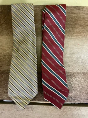 € Mens Pair Set/2 MAINE BAY & RESILIO Striped Ties 2.75-3” Wide