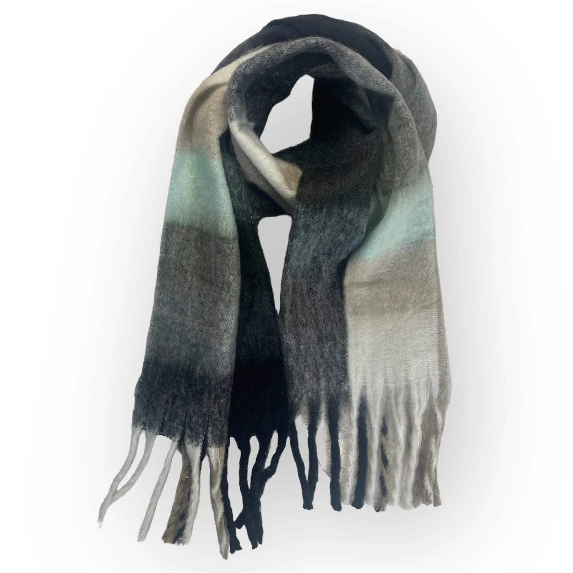 ❄️ Plaid Scarf-Thick Warm-Mint Grey