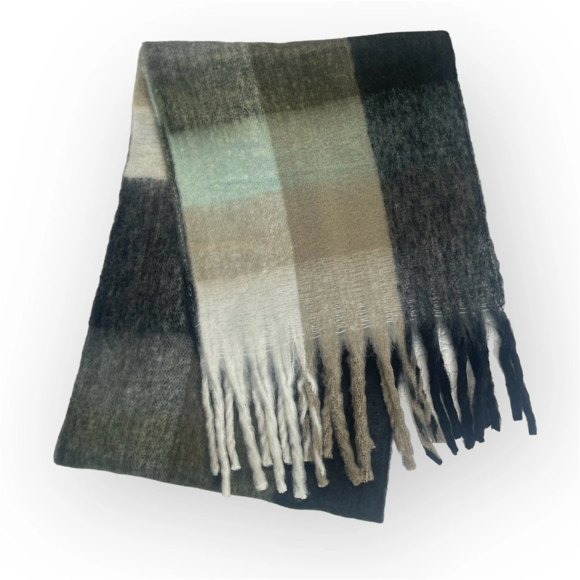 ❄️ Plaid Scarf-Thick Warm-Mint Grey