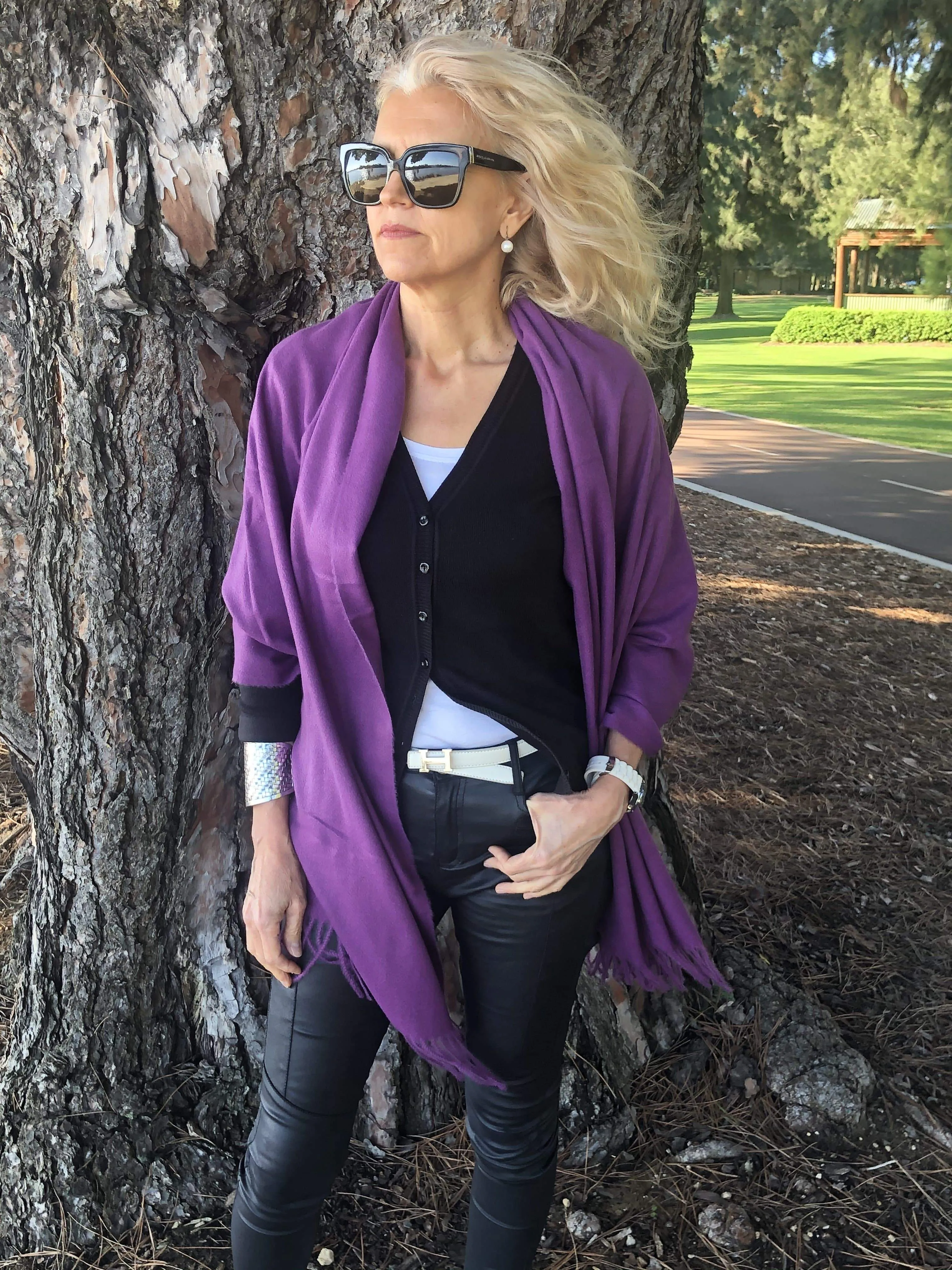 ⭐️ Purple Pashmina Shawl - Plain Classic