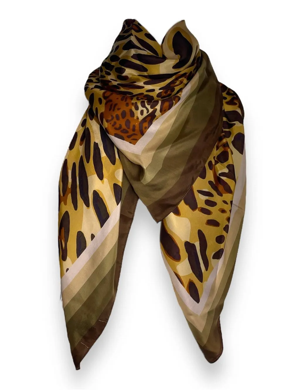 🐆 Silk Scarf - Leopard Print - Square Scarf