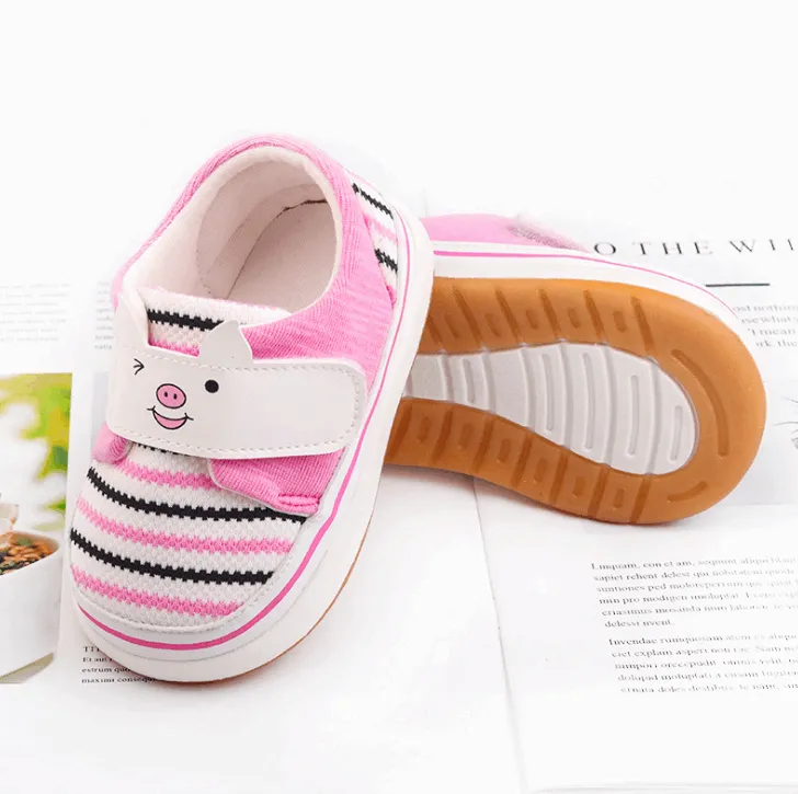 0-2 baby toddler shoes soft bottom striped cotton