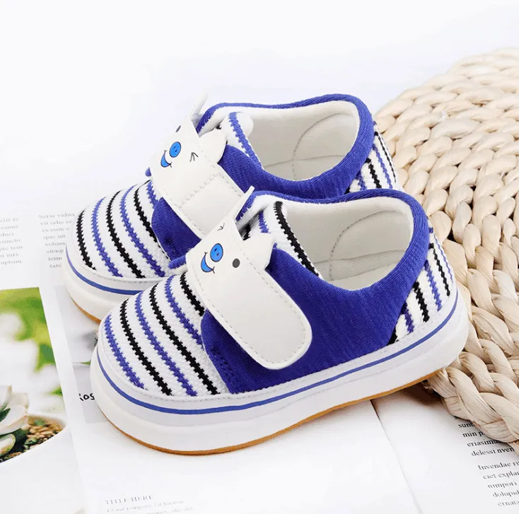 0-2 baby toddler shoes soft bottom striped cotton