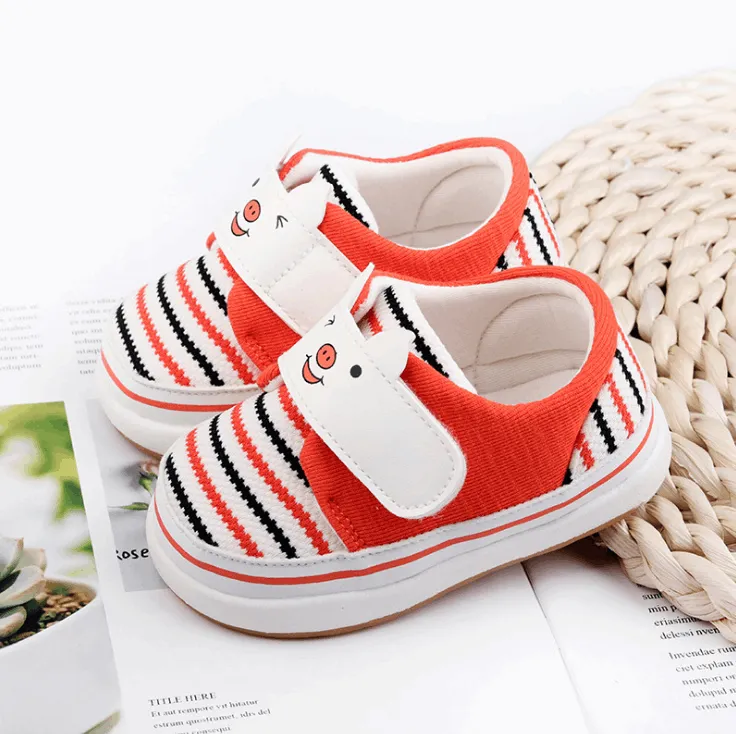 0-2 baby toddler shoes soft bottom striped cotton