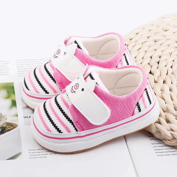 0-2 baby toddler shoes soft bottom striped cotton