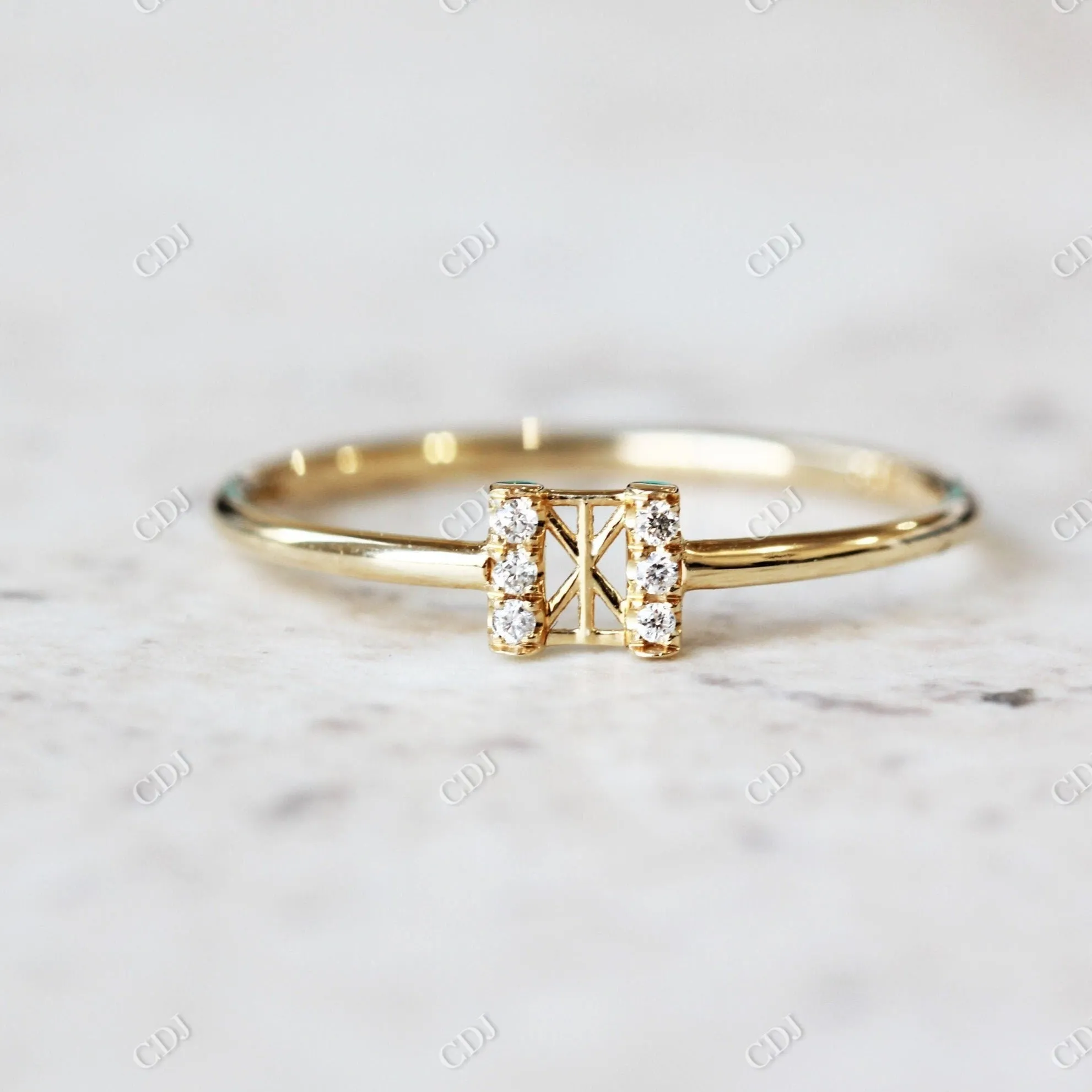 0.03CTW Round Shape Moissanite Stacking Wedding Ring