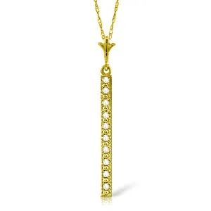 0.05 Carat 14K Solid Yellow Gold Necklace Bar Natural Diamond