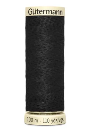 010 Black ~ Sew-All Gutermann Polyester Thread ~ 100 Meters