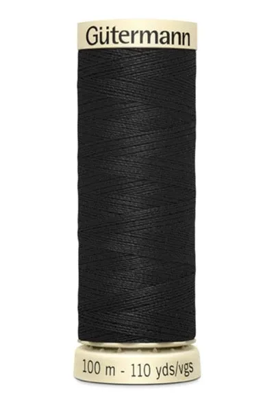 010 Black ~ Sew-All Gutermann Polyester Thread ~ 100 Meters