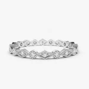 0.12CTW Natural Diamond Micro Pave Full Eternity Wedding Band