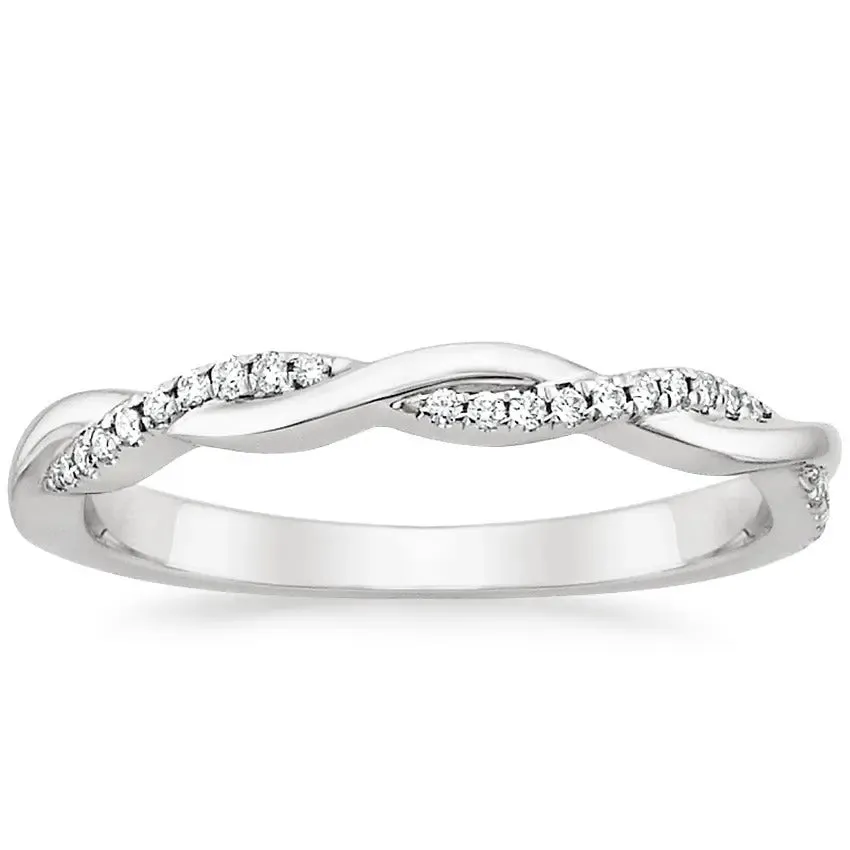 0.13 CTW Twisted Lab Grown Diamond Wedding Ring