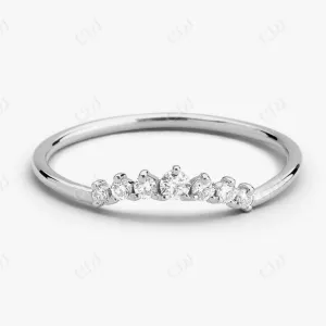 0.15CTW Lab Grown Diamond Curved Wedding Band