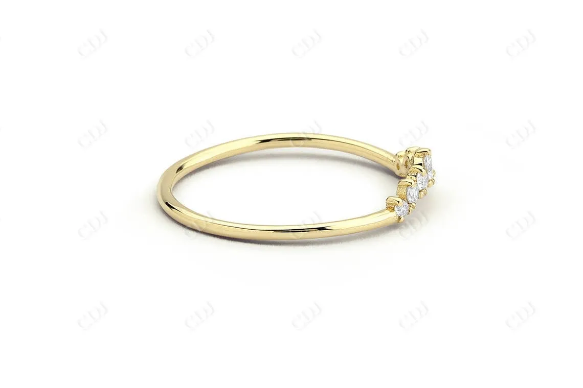 0.15CTW Lab Grown Diamond Curved Wedding Band