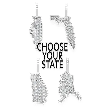 0.20CTW Choose Your State Map Pendant