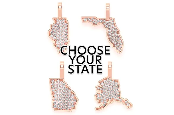 0.20CTW Choose Your State Map Pendant