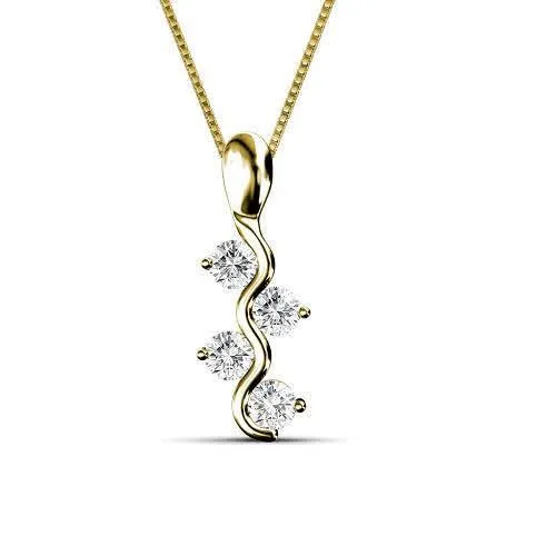 0.25 CT Round Cut Diamonds - Diamond Pendant