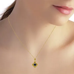 0.55 Carat 14K Solid Yellow Gold Dream Of Naturalrcissus Sapphire Necklace