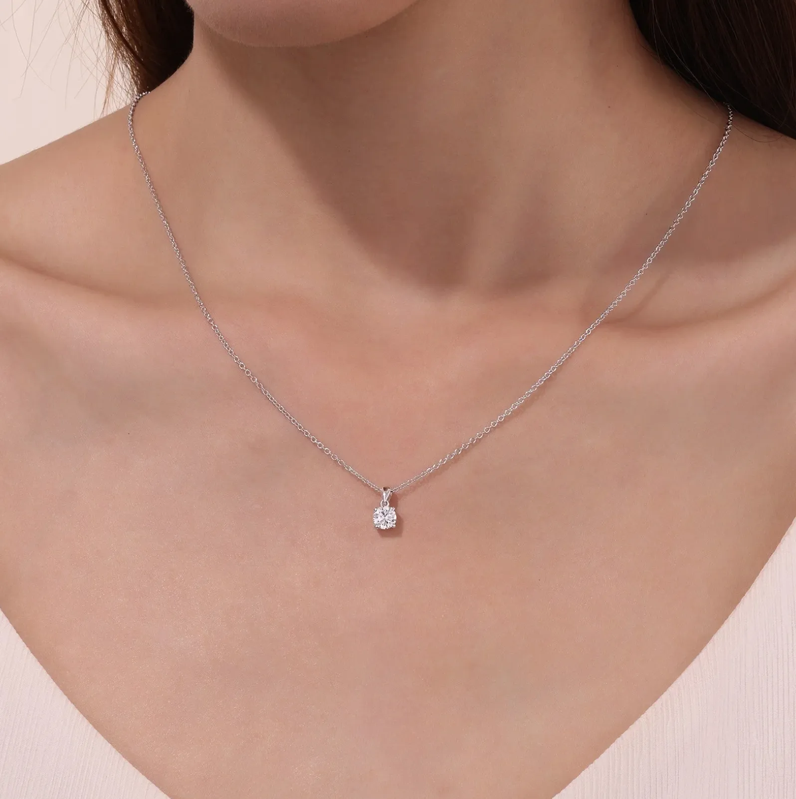 0.65 CTW 4-Prong Solitaire Necklace