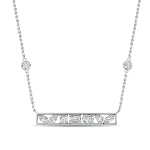 0.65ctw Fancy Shaped Lab-Grown Diamond 9-Stone Bar Necklace in 14k Gold