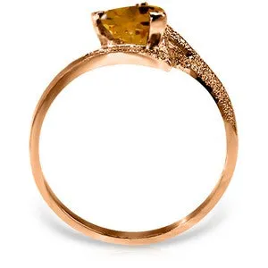 0.95 Carat 14K Solid Rose Gold Loveheart Citrine Ring