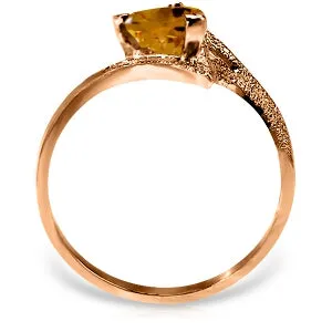 0.95 Carat 14K Solid Rose Gold Loveheart Citrine Ring