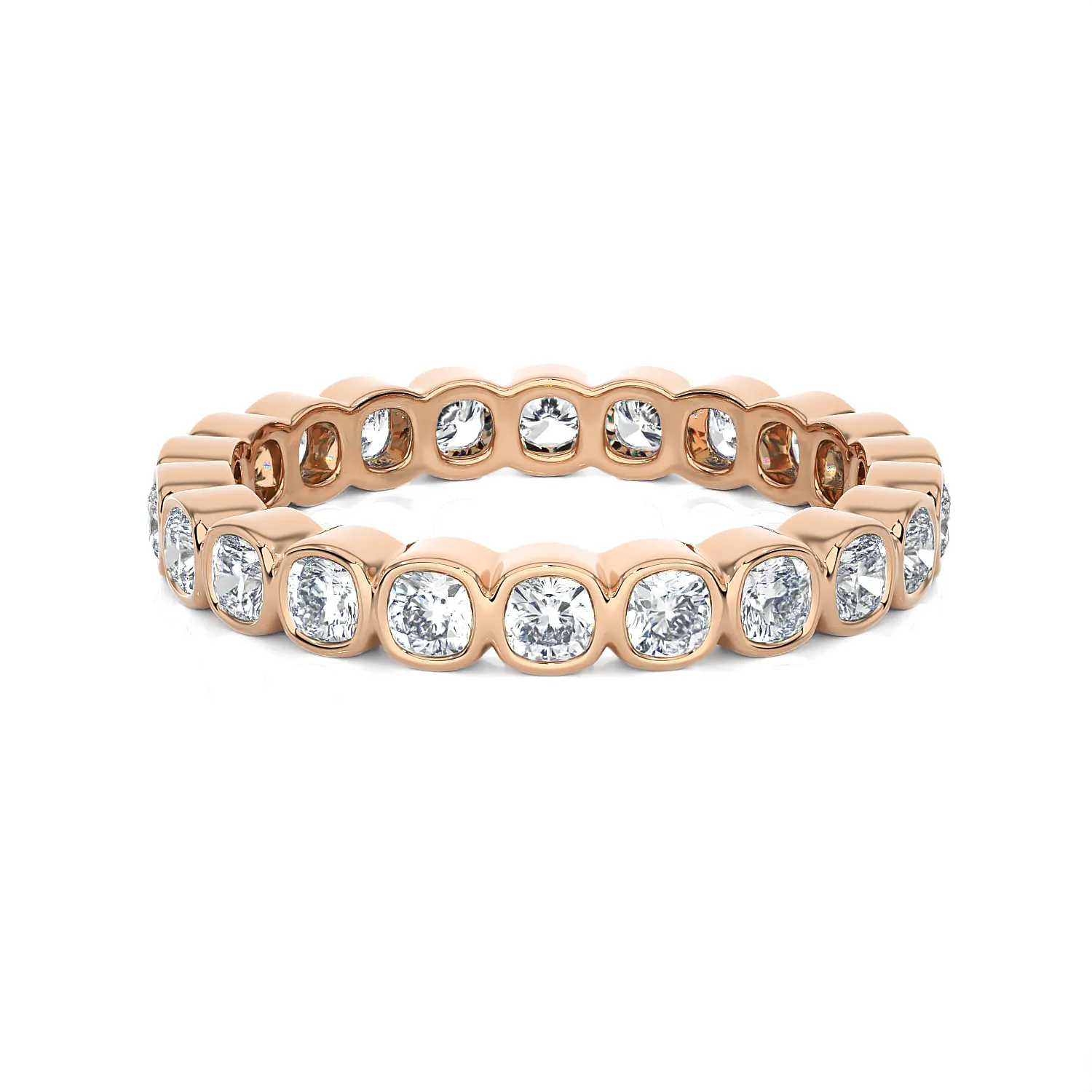 1 1/2 ctw Cushion-Cut Lab Grown Diamond Bezel Eternity Band