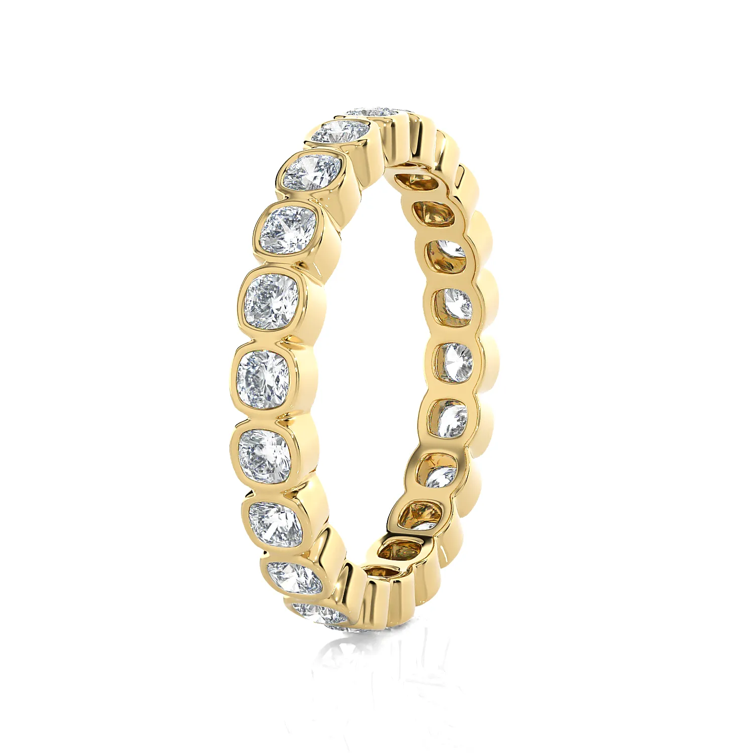 1 1/2 ctw Cushion-Cut Lab Grown Diamond Bezel Eternity Band