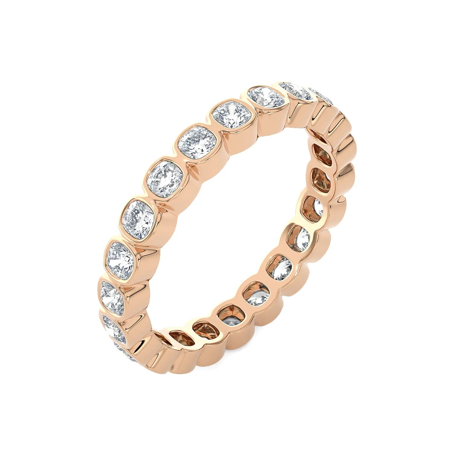 1 1/2 ctw Cushion-Cut Lab Grown Diamond Bezel Eternity Band