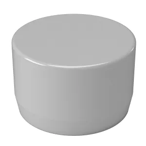 1-1/4 in. External Flat PVC End Cap, Furniture Grade - Gray