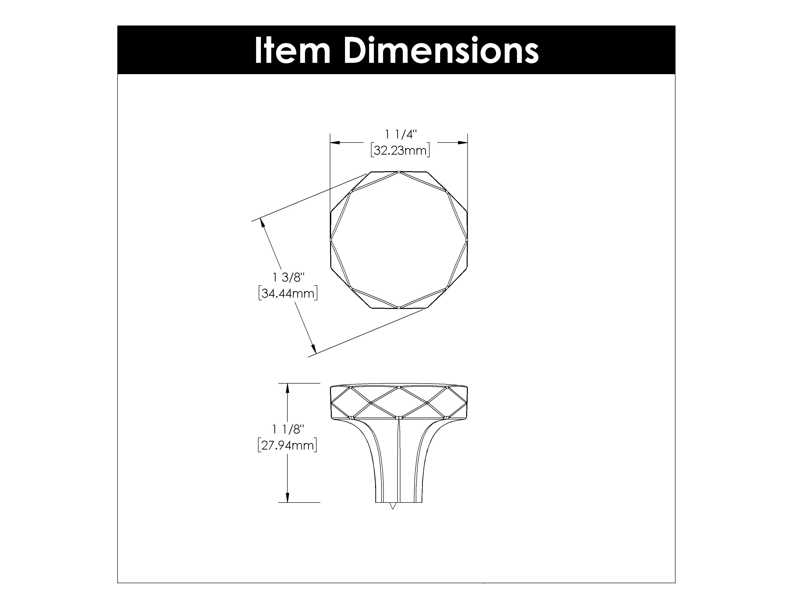 1-1/4 inch (32mm) Round Karat Knob