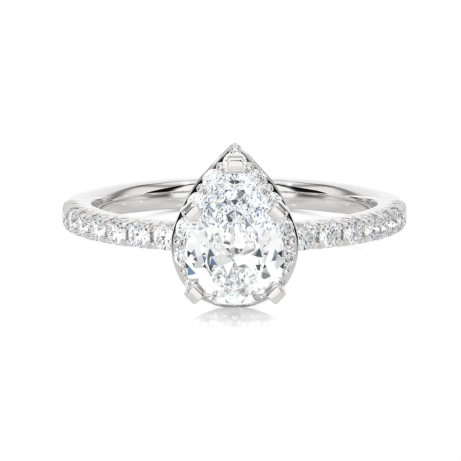 1 3/8 ctw Pear-Shaped Lab Grown Diamond Halo Engagement Ring